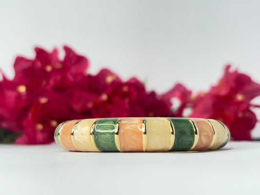 Pastel Harmony Enamel Bangle Bracelet