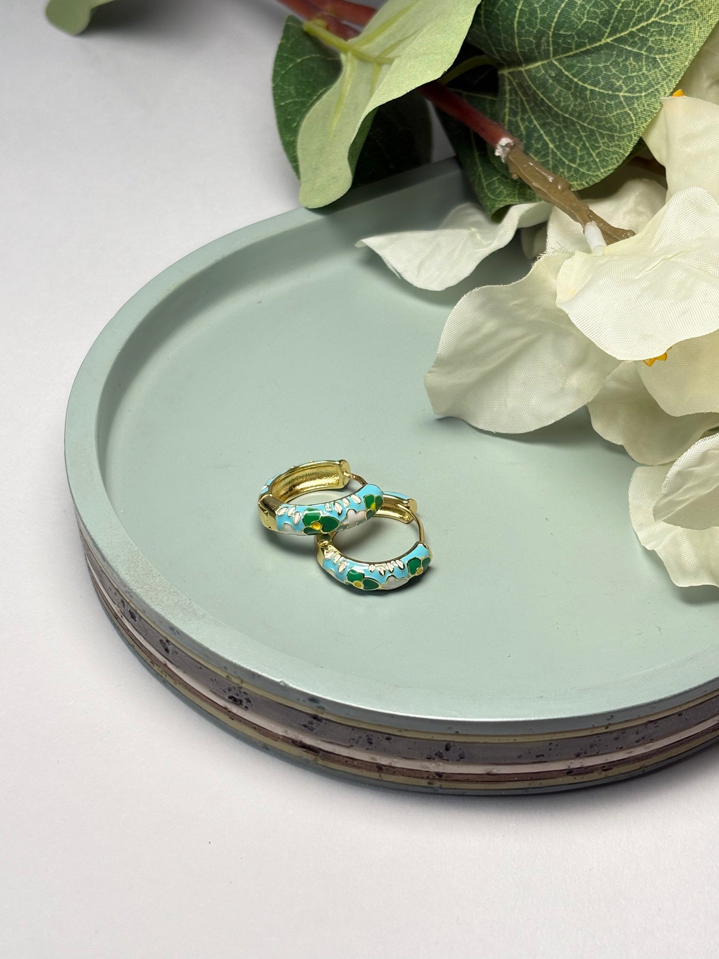 Enamel Mini Hoops - Palash