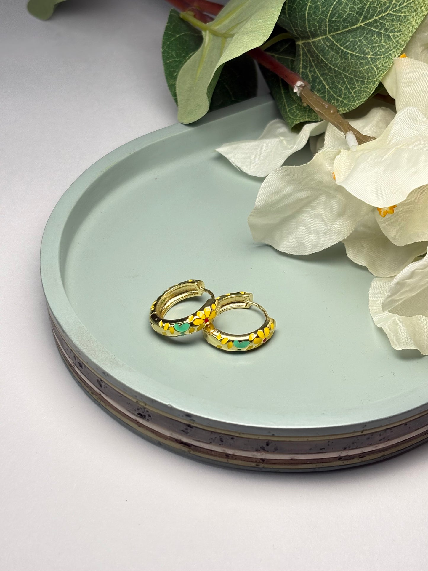 Enamel Mini Hoops - Marigold