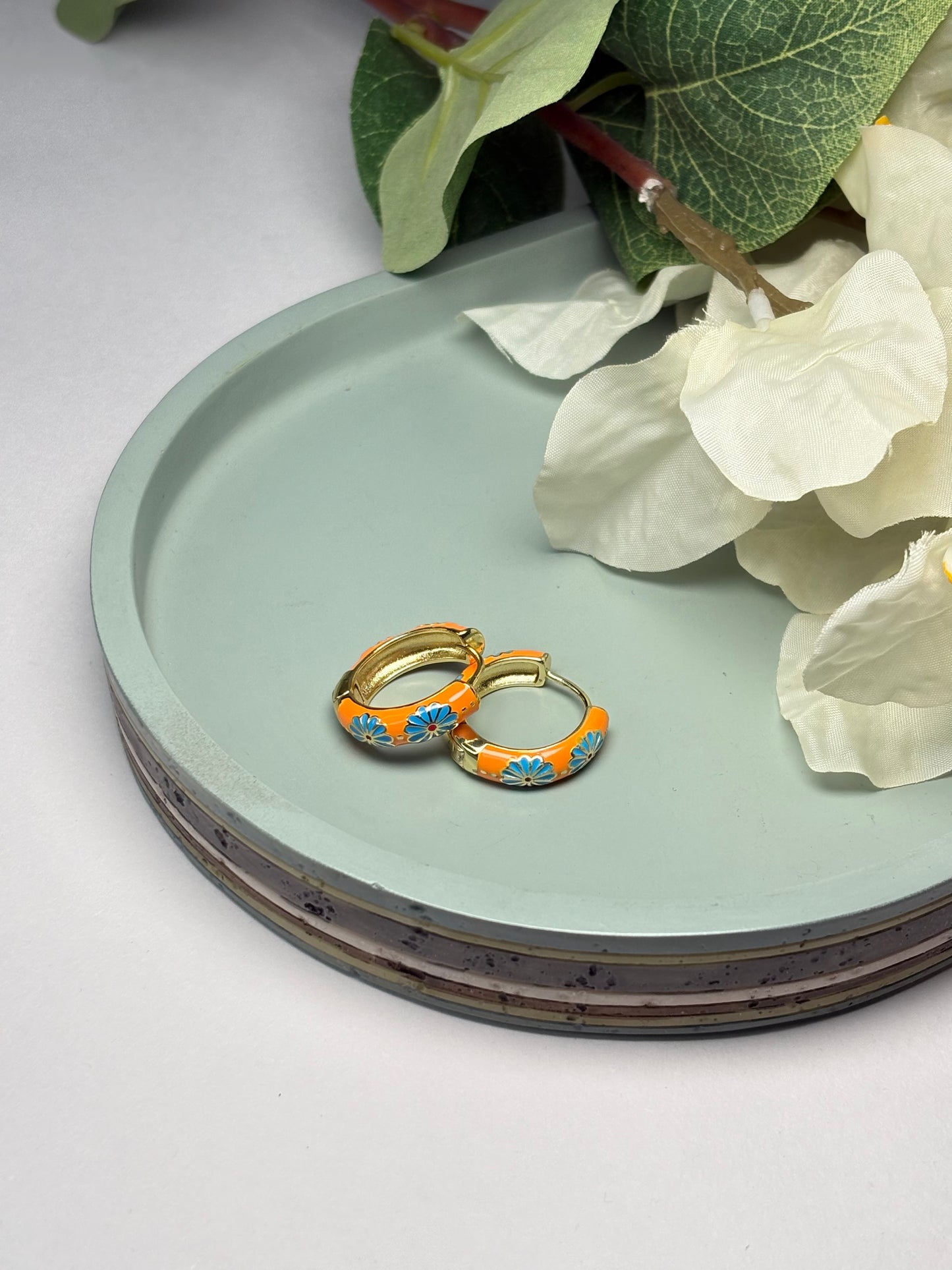 Enamel Mini Hoops - Satrangi