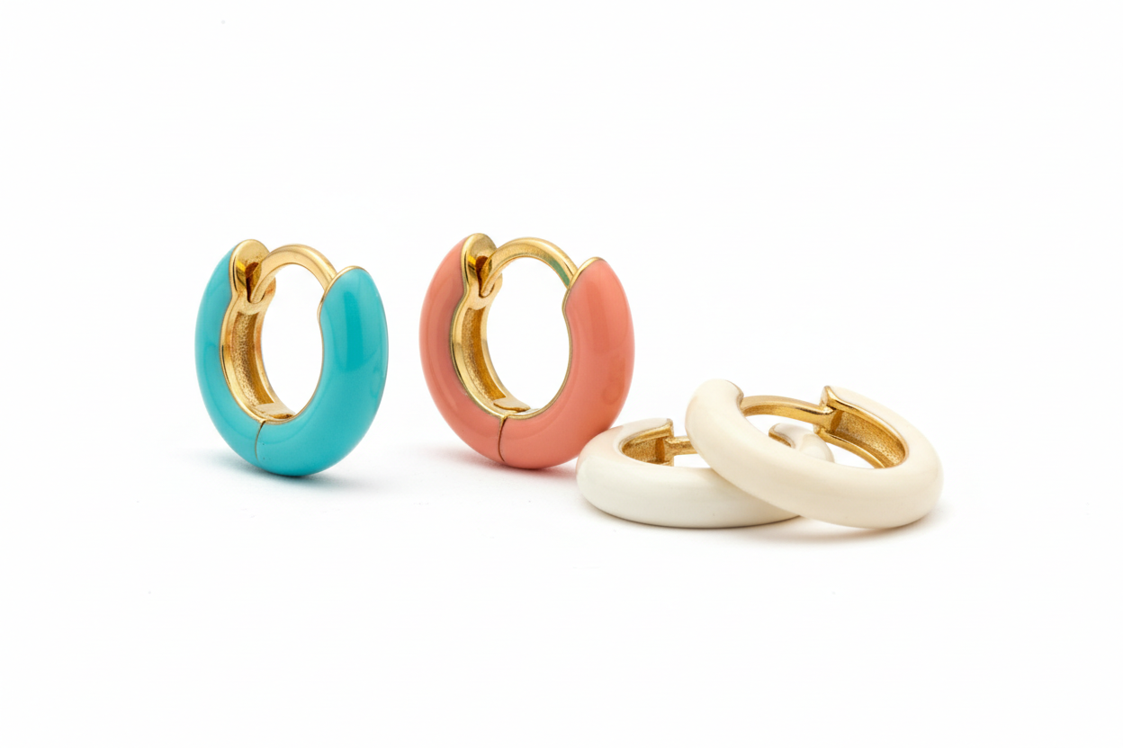 Enamel Mini Hoops