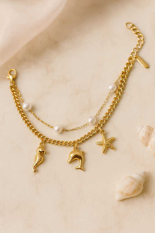 Ocean Charm Anti-Tarnish Bracelet