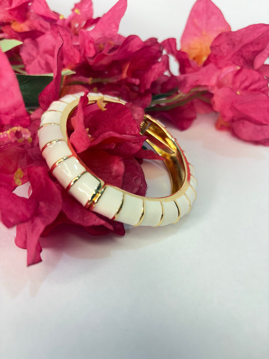 White Luxe Hinged Bracelet