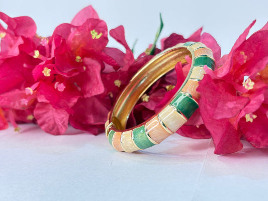 Pastel Harmony Enamel Bangle Bracelet