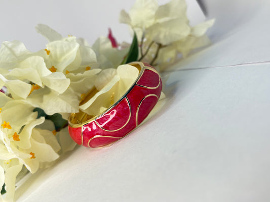 Crimson Wave Enamel Bangle