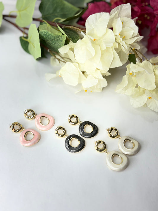 Aura Loop Enamel Earrings