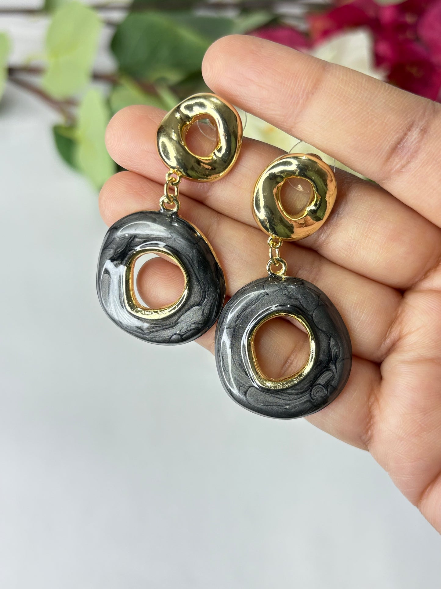 Aura Loop Enamel Earrings