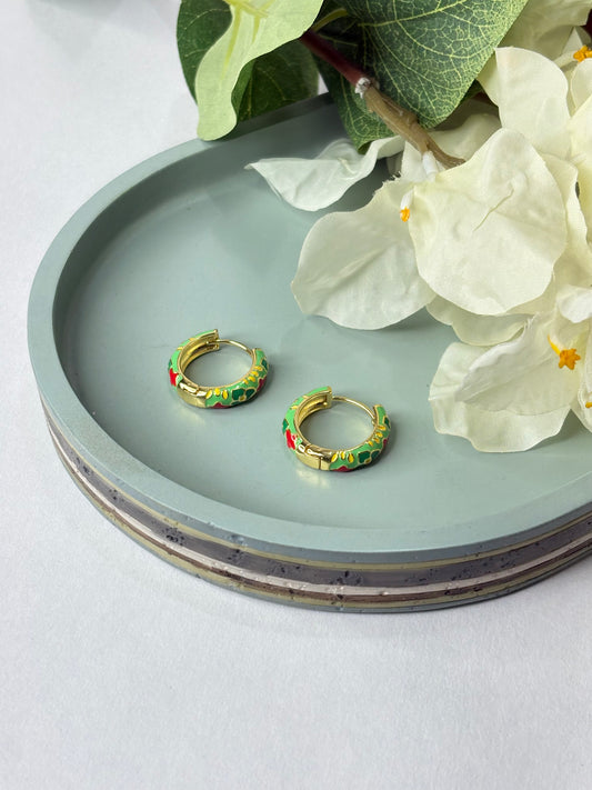 Enamel Mini Hoops - Palash