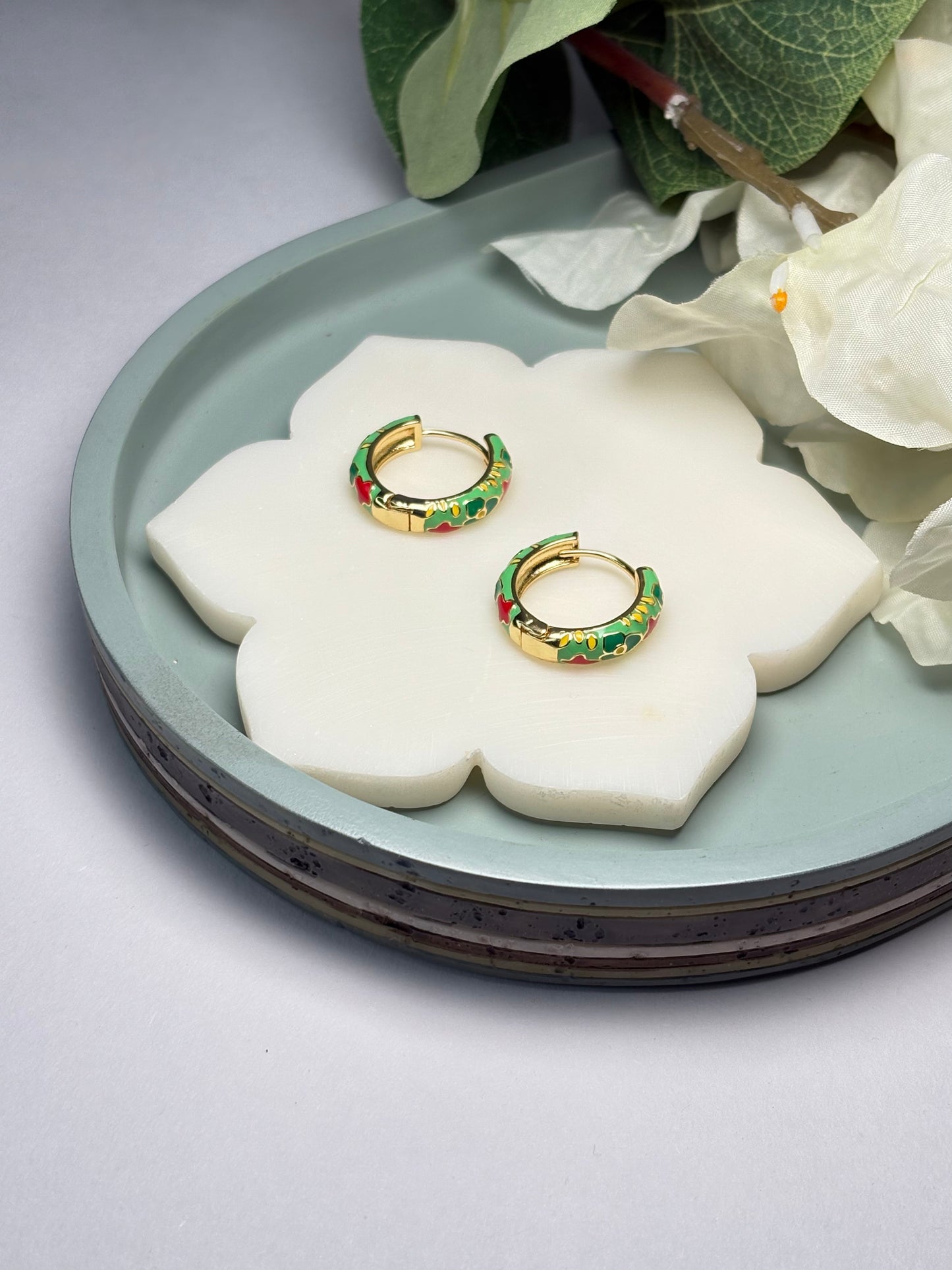 Enamel Mini Hoops - Palash