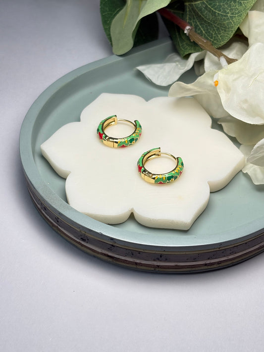 Enamel Mini Hoops - Palash