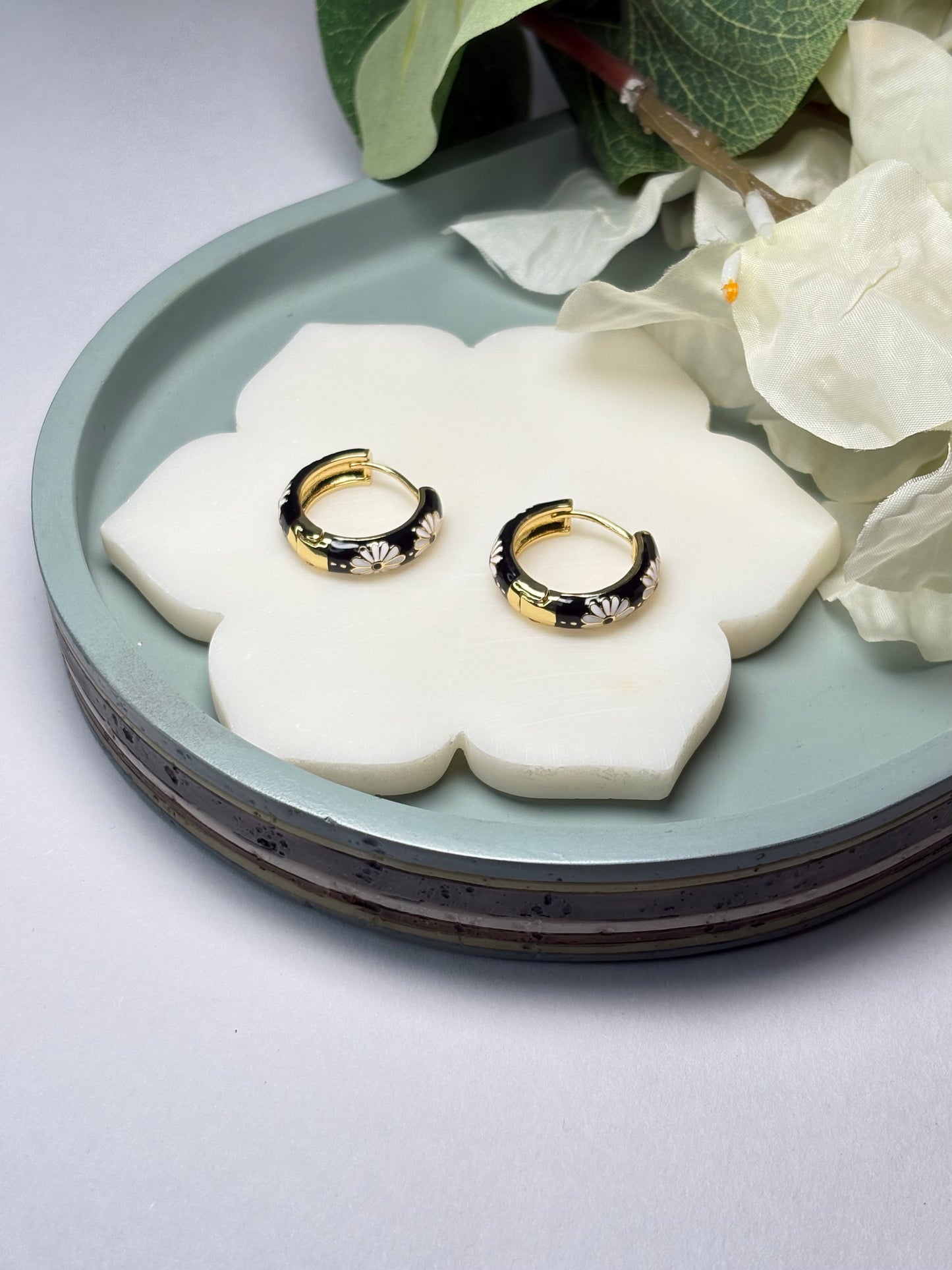 Enamel Mini Hoops - Satrangi