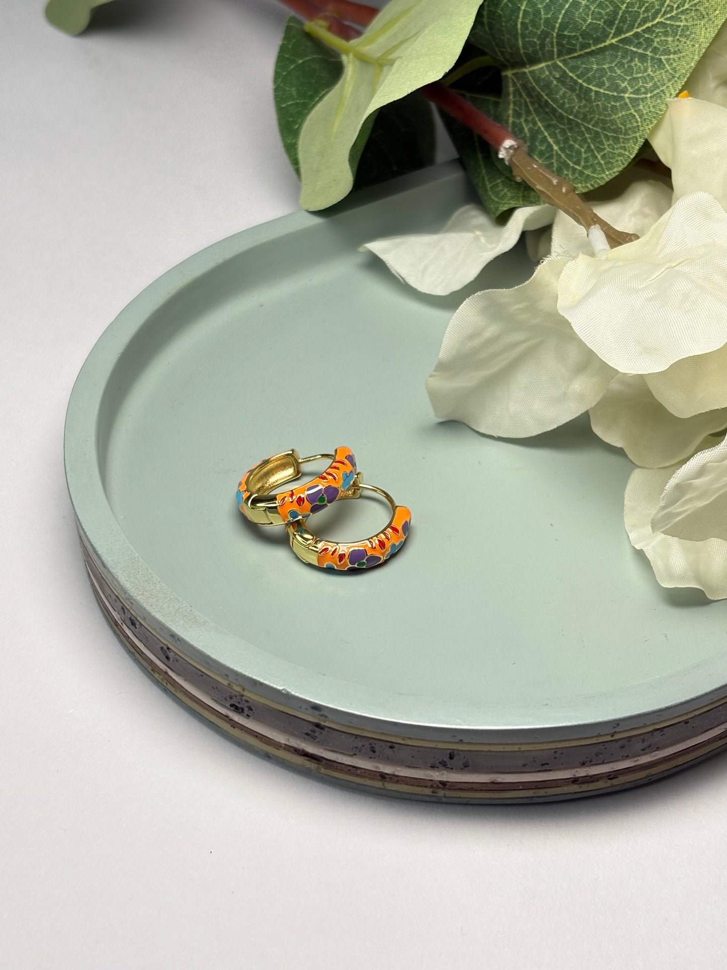 Enamel Mini Hoops - Palash