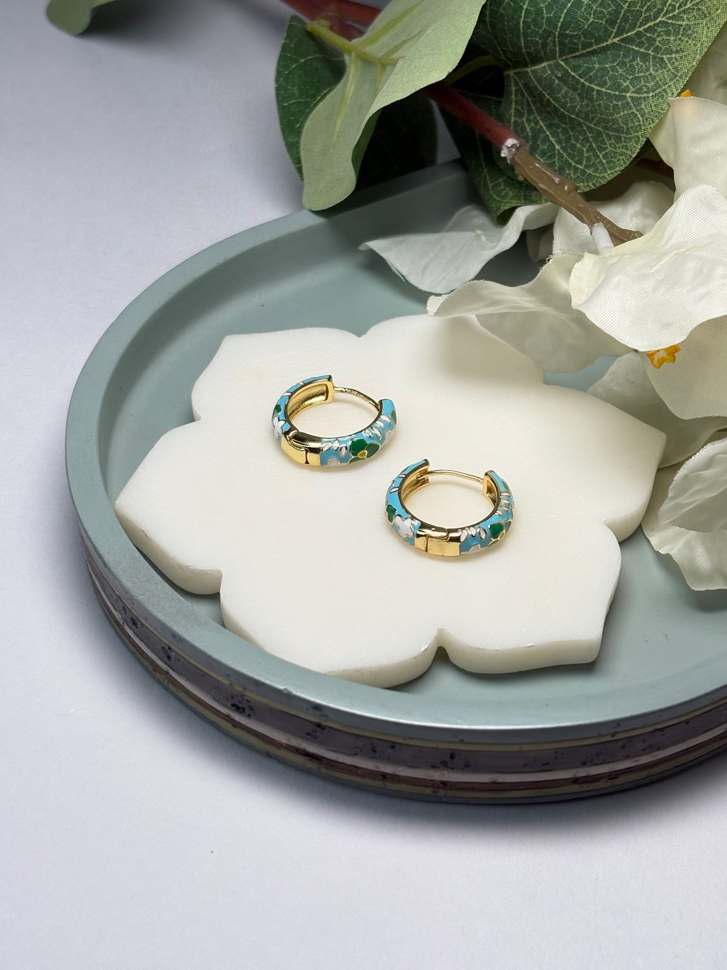 Enamel Mini Hoops - Palash