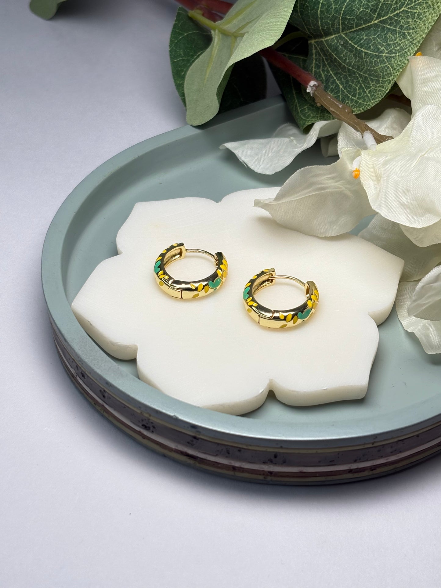 Enamel Mini Hoops - Marigold
