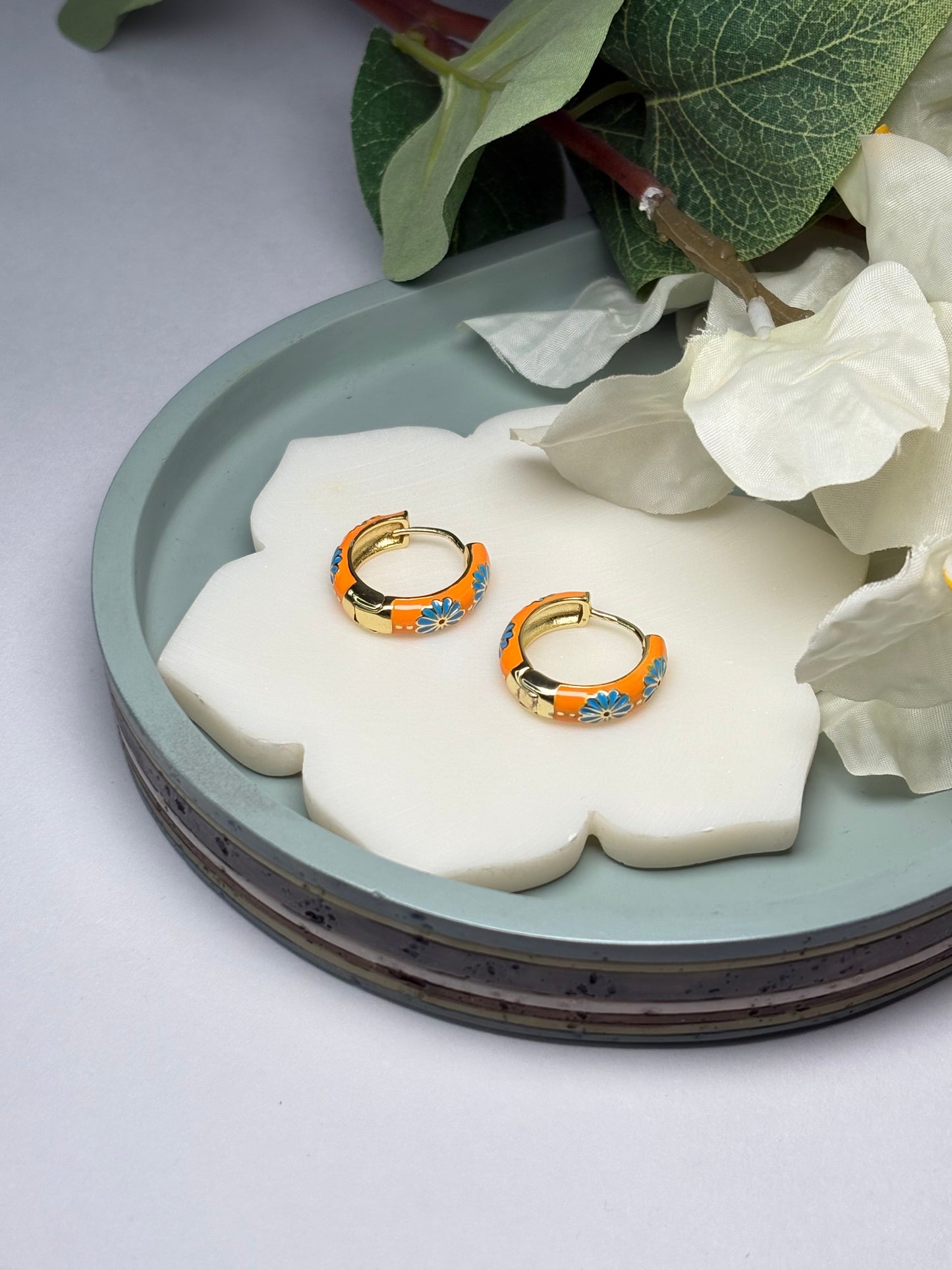 Enamel Mini Hoops - Satrangi