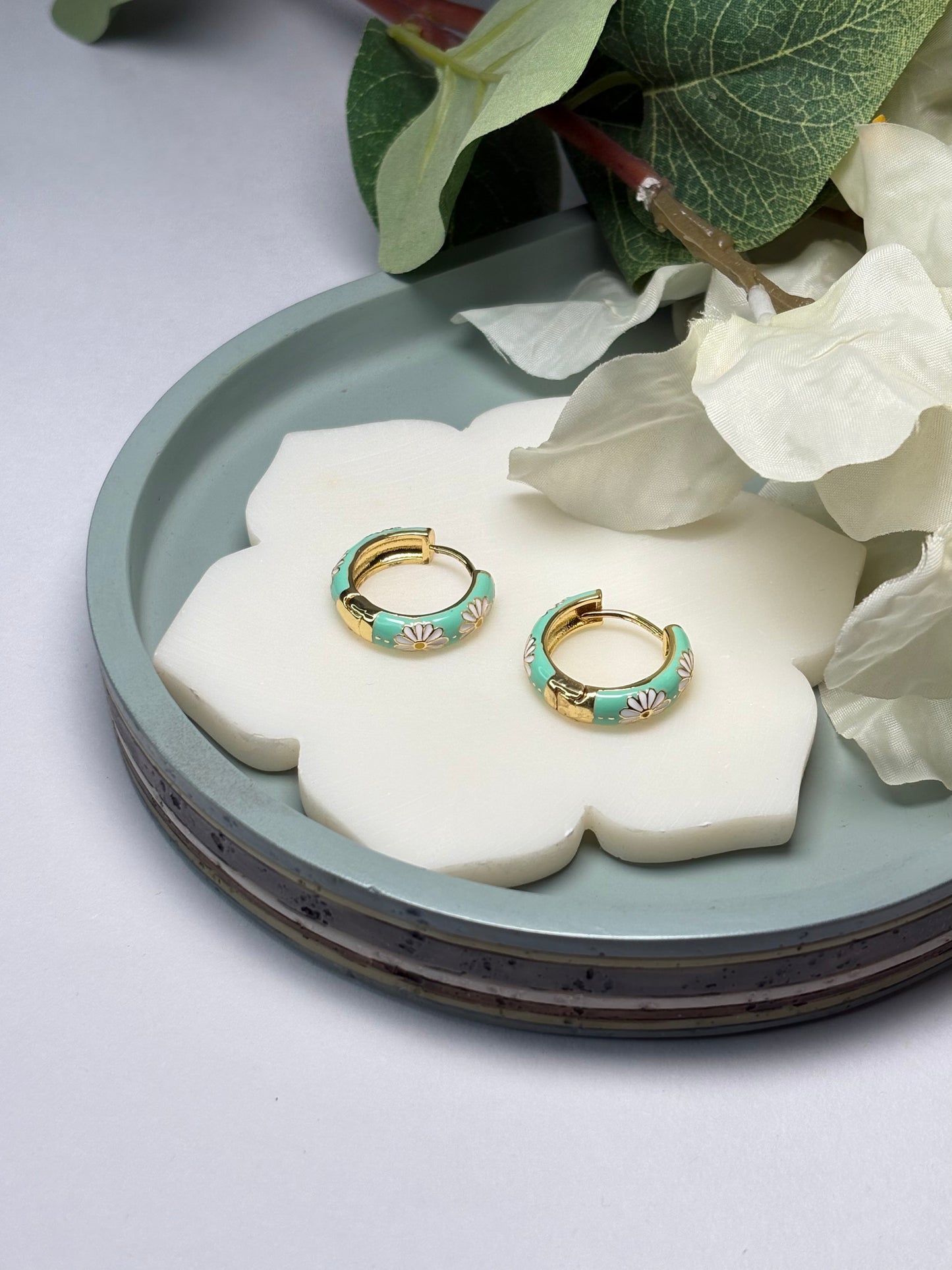 Enamel Mini Hoops - Satrangi