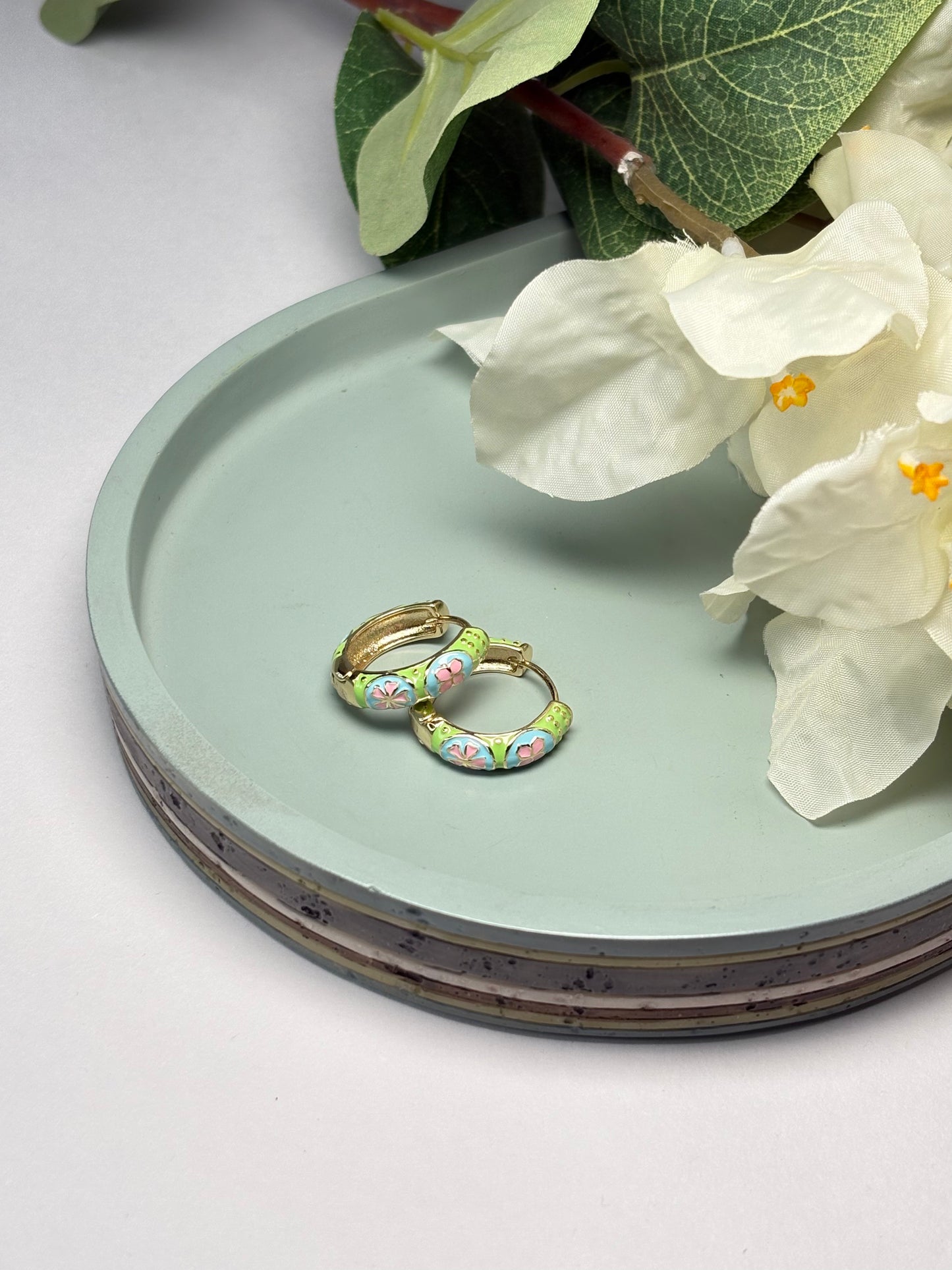 Enamel Mini Hoops - Manjari