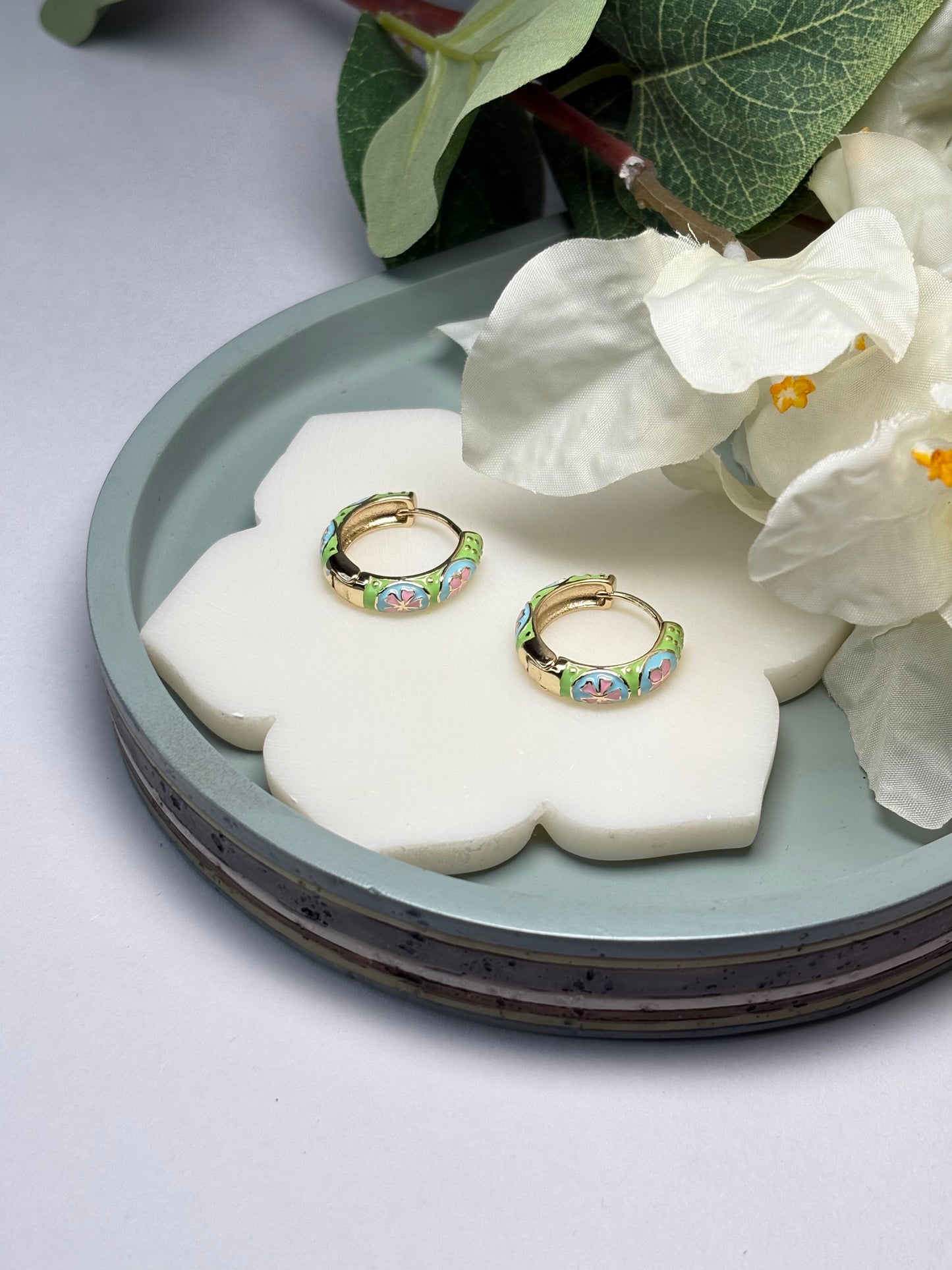 Enamel Mini Hoops - Manjari