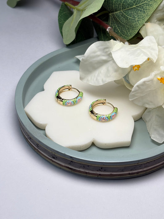 Enamel Mini Hoops - Manjari