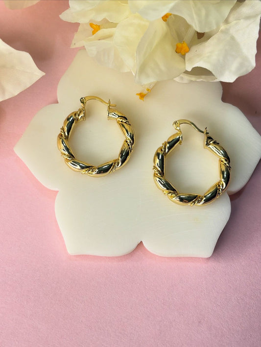 Twisted Luxe Anti-Tarnish Hoop Earrings