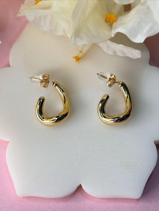 Glossy Arc Anti-Tarnish Earrings