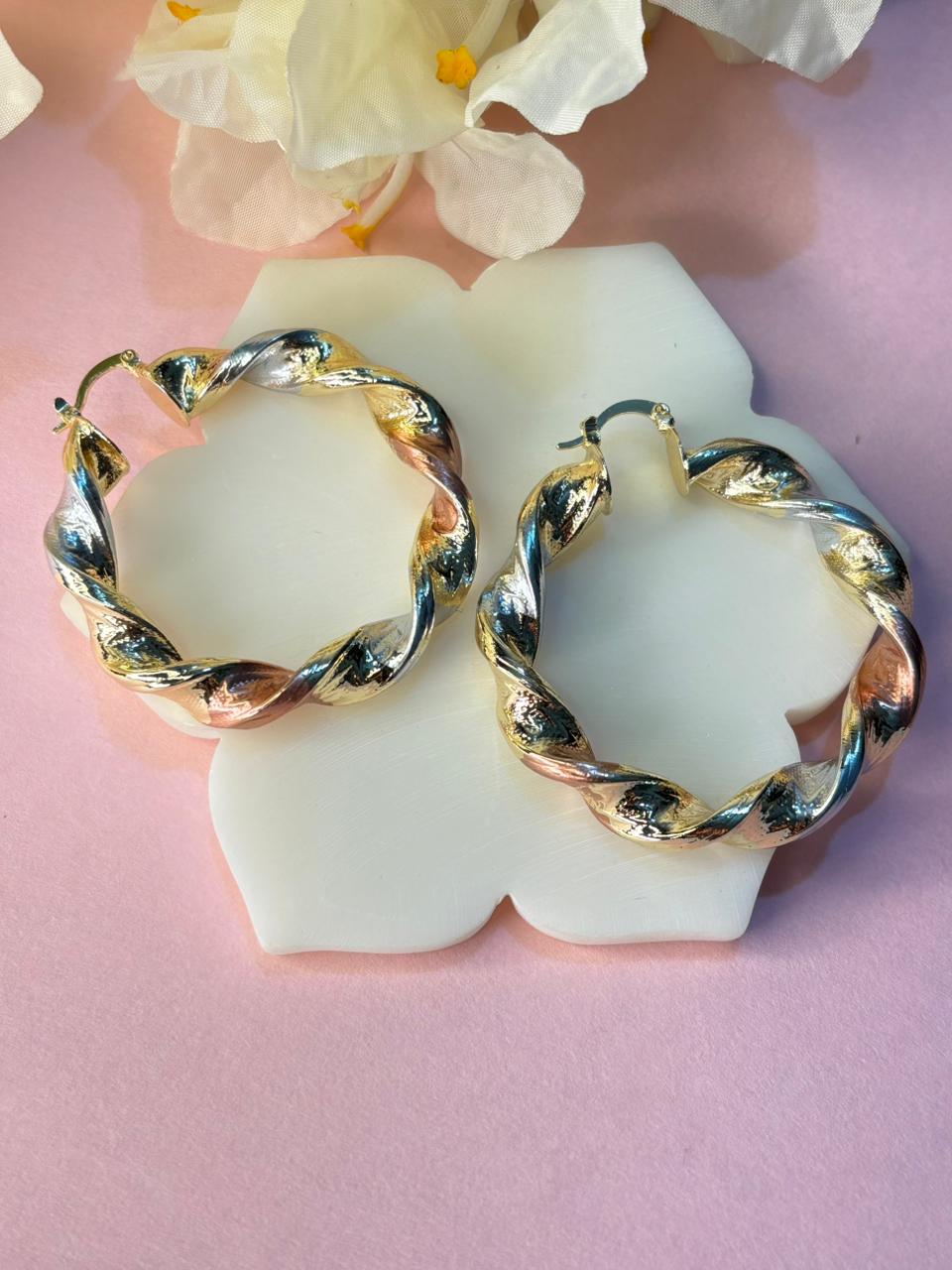 Aurora Twist Anti-Tarnish Hoops